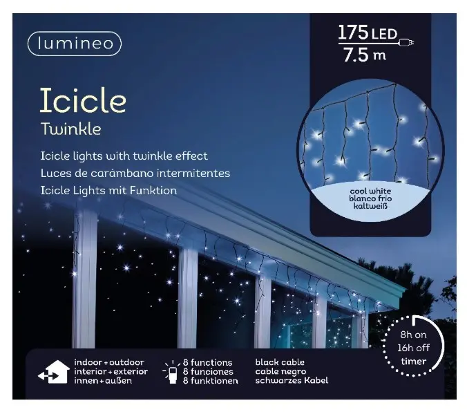 Jääpurikad 7,5M 175LED külm vilkuv