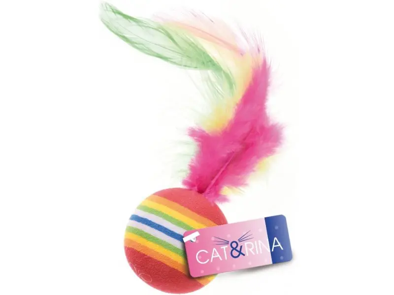 Kassilelu sulgedega pall Cat&Rina 3,5cm