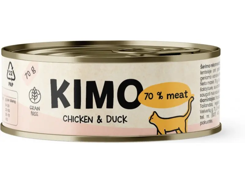 Kimo Chicken & Duck konserv kassidele 70g
