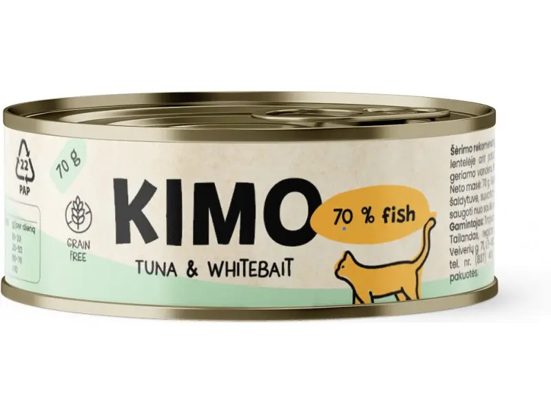 Kimo Tuna & Whitebait konserv kassidele 70g