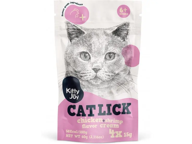 Kitty Joy Cat Lick kana ja krevetiga kassimaius 4x15g