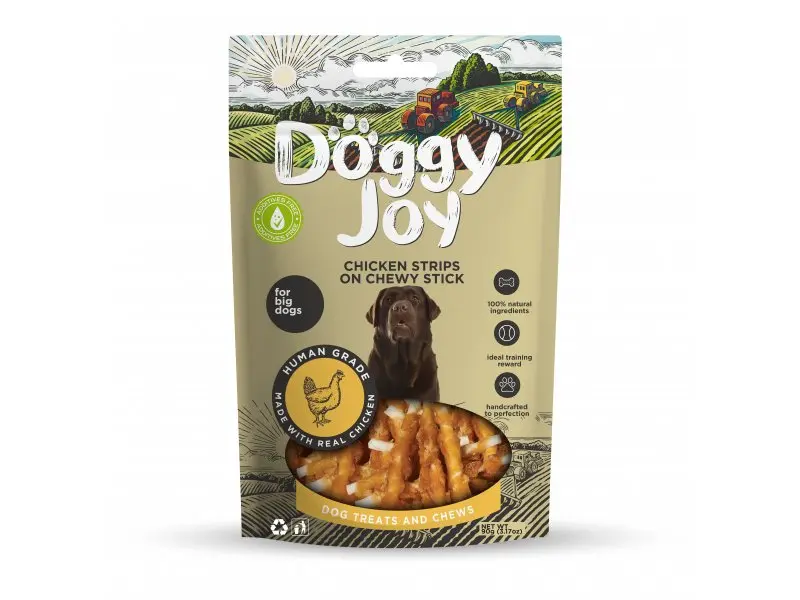 Koeramaius Doggy Joy Chicken strips on chewy stick 90g