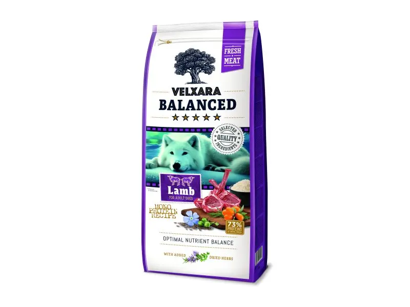 Koeratoit Velxara balanced adult fresh lammas750g