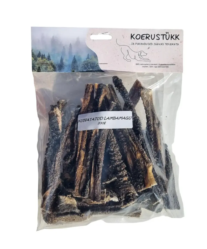 Koerustükk kuivatatud lamba magu 200g