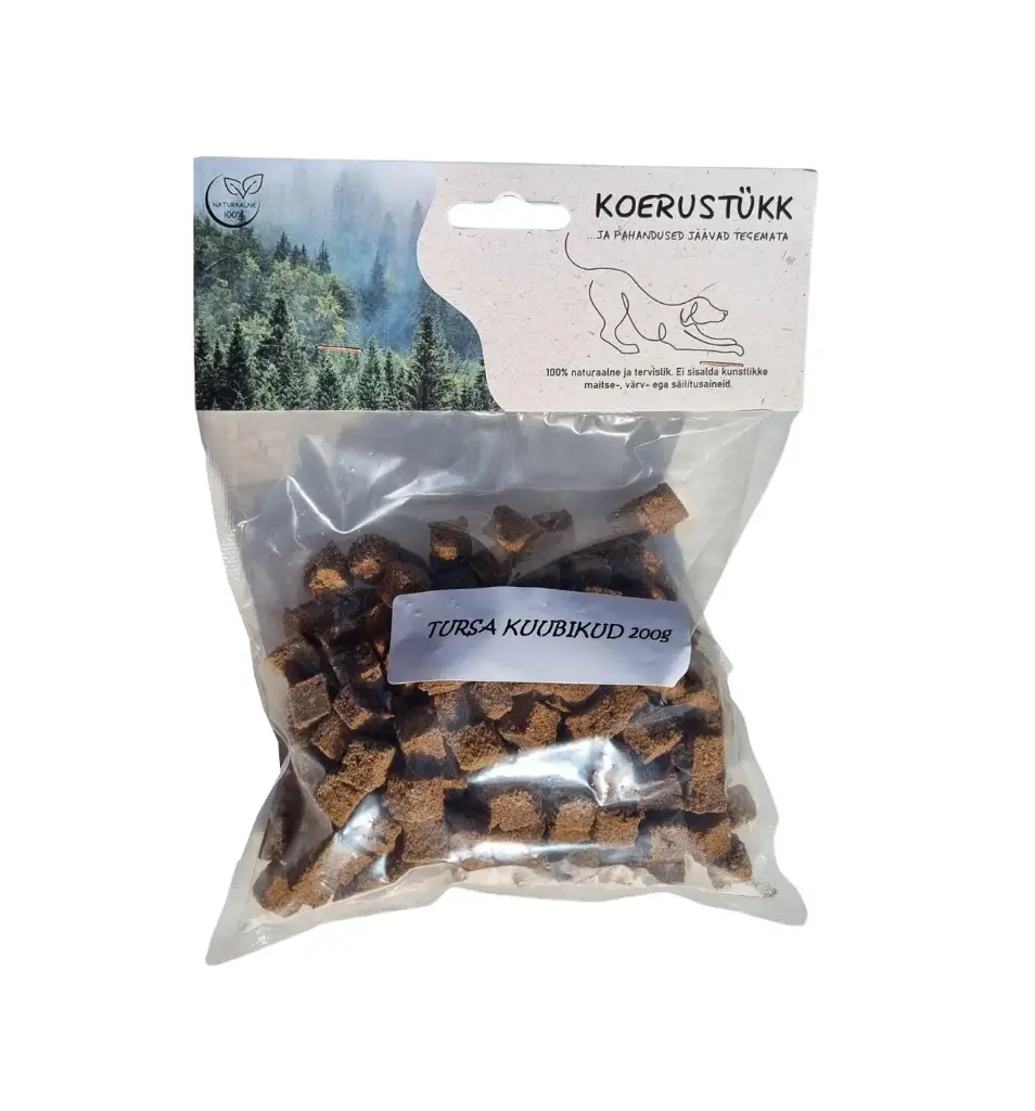 Koerustükk tursa kuubikud 200g