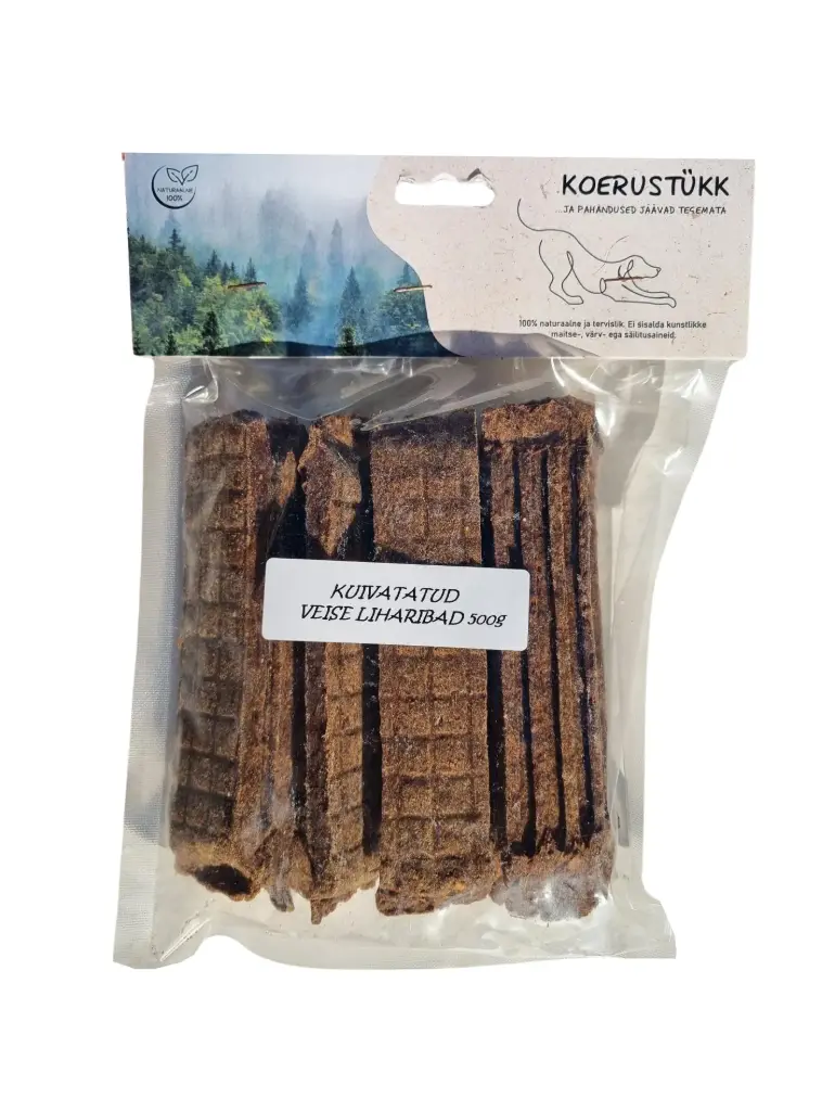 Koerustükk veise liharibad 500g