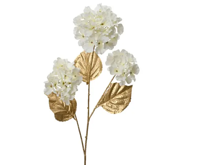 Kunstlill hortensia valge h87cm