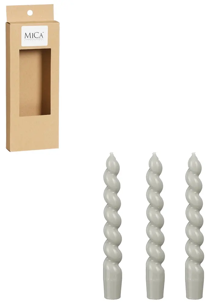 Küünal spiraal roheline 3tk h18,5xd2,4cm