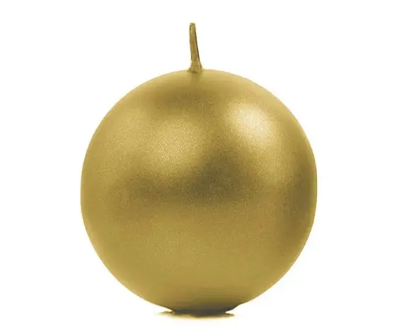 Küünal ümmargune 6cm, metallik kuld