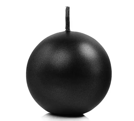 Küünal ümmargune 6cm, metallik must