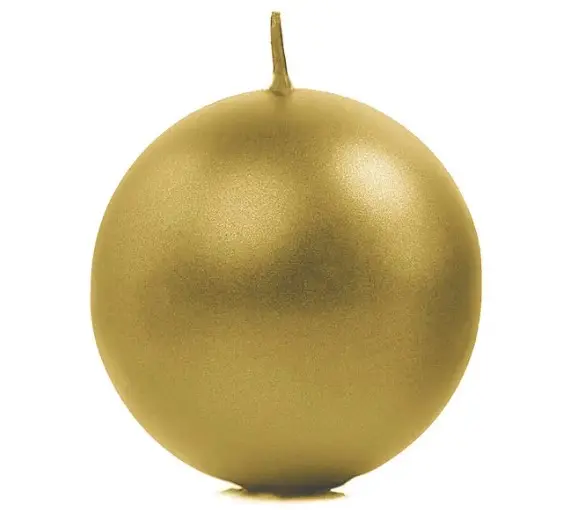 Küünal ümmargune 8cm, metallik kuld
