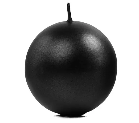 Küünal ümmargune 8cm, metallik must