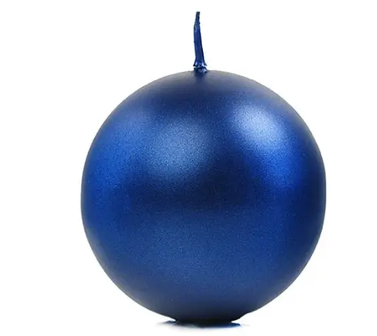Küünal ümmargune 8cm, metallik sinine