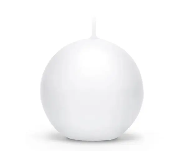 Küünal ümmargune 8cm, valge matt