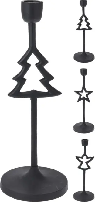 Küünlajalg figuuriga must h28cm erinevad