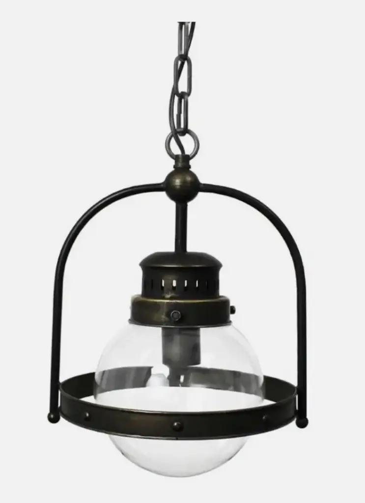 Laelamp metall/klaas h40 d27cm