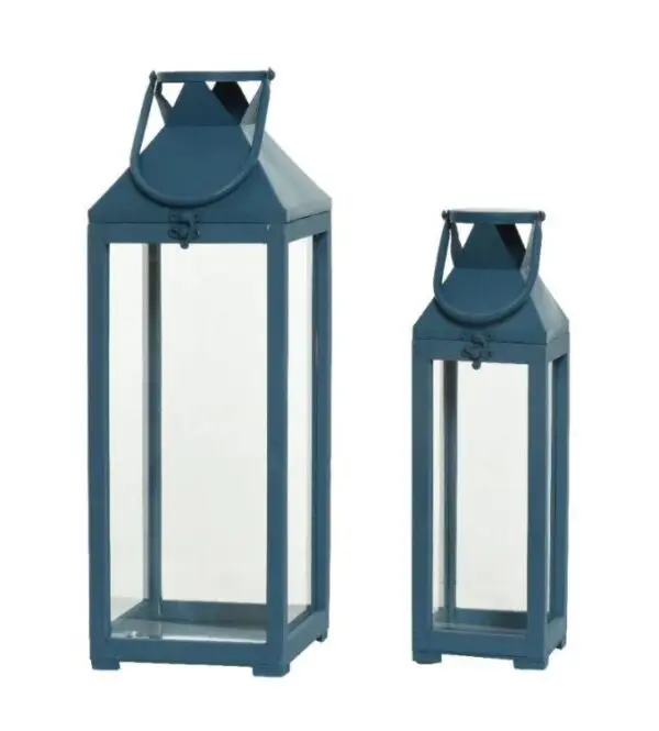 Latern kuuse puidust sinine h40cm