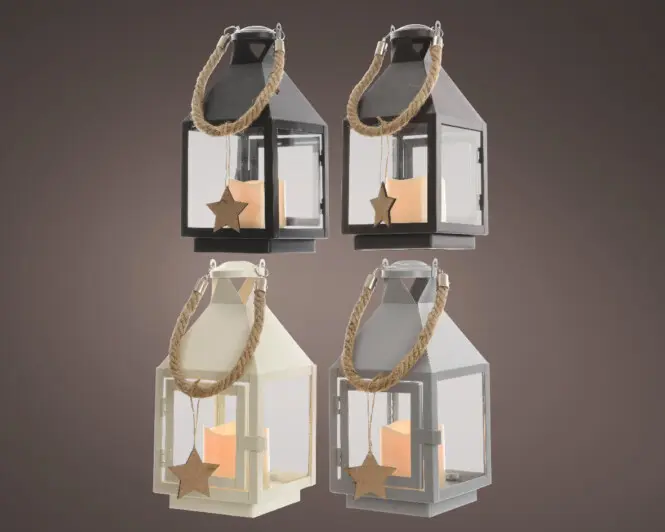 Latern metallist LED 12x25cm valik