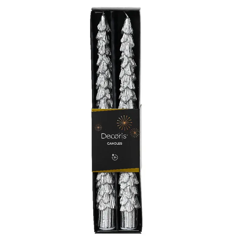Küünal glitter d3,8 h26,4cm hõbe