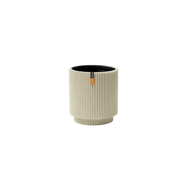 Lillepott Groove silinder d36 h38cm kreem