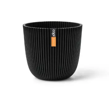 Lillepott Ball Groove d16,5 h15cm must