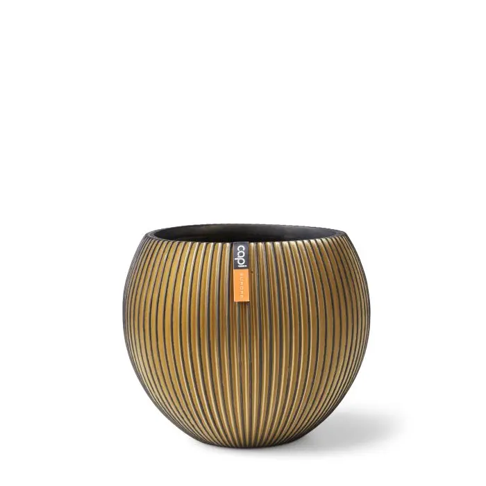 Lillepott Ball Groove d12 h10cm kuld