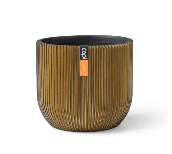 Lillepott Ball Groove d14 h13cm kuld