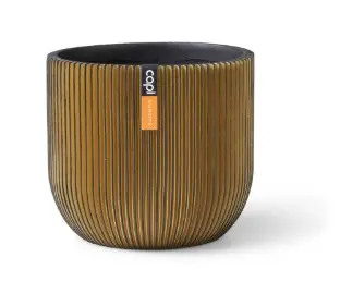 Lillepott Ball Groove d17 h15cm kuld