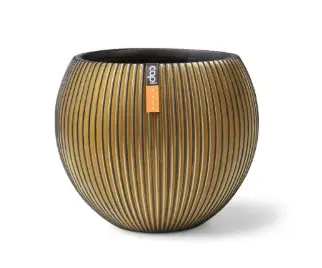Lillepott Ball Groove d18 h15cm kuld
