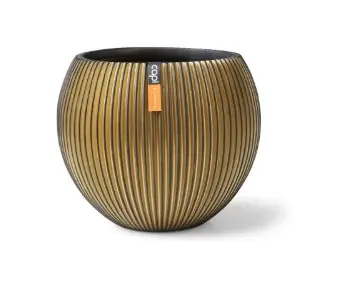 Lillepott Ball Groove d22 h18cm kuld