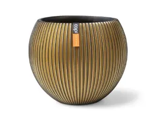 Lillepott Ball Groove d29 h26cm kuld