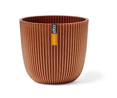 Lillepott Ball Groove d13 h12cm pruun