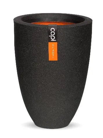 Flower pot elegant Smooth h46cm d34cm black