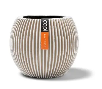 Lillepott Groove d12 h10cm kreem