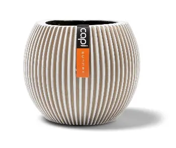 Lillepott Groove d18 h15cm kreem