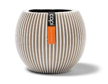 Lillepott Groove d29 h26cm kreem