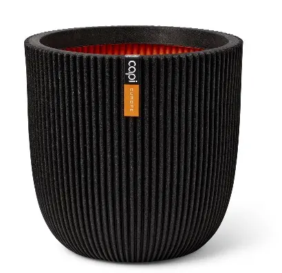 Lillepott Groove ümar d43 h41cm must
