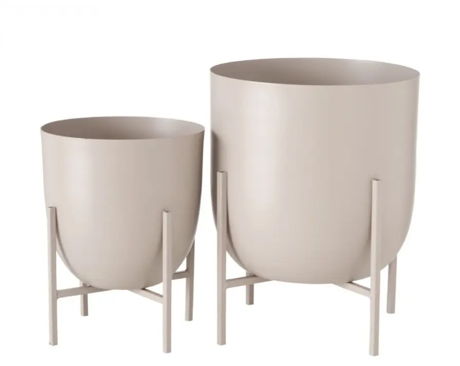 Lillepott Kilana metallist beež h19cm