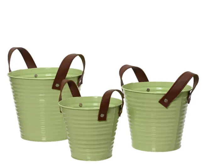Lillepott metallist d20 h17cm roheline 