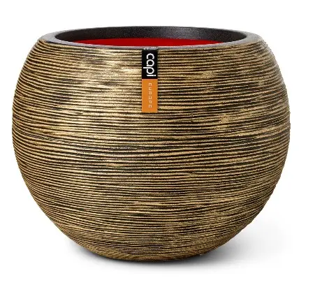 Lillepott Ball Rib d62 h48cm kuld