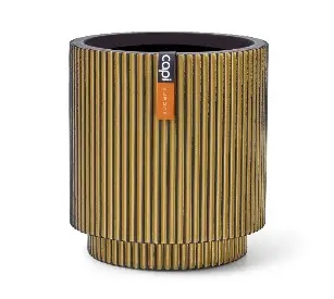 Lillepott Groove d15cm h17cm kuld