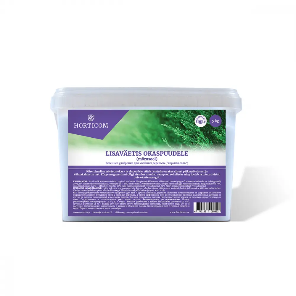 Lisaväetis okaspuudele (mõrusool) Horticom 5kg