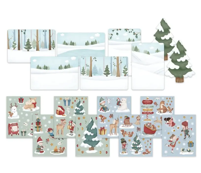 Little Dutch Jõulukaartide ja kleepsude komplekt Christmas