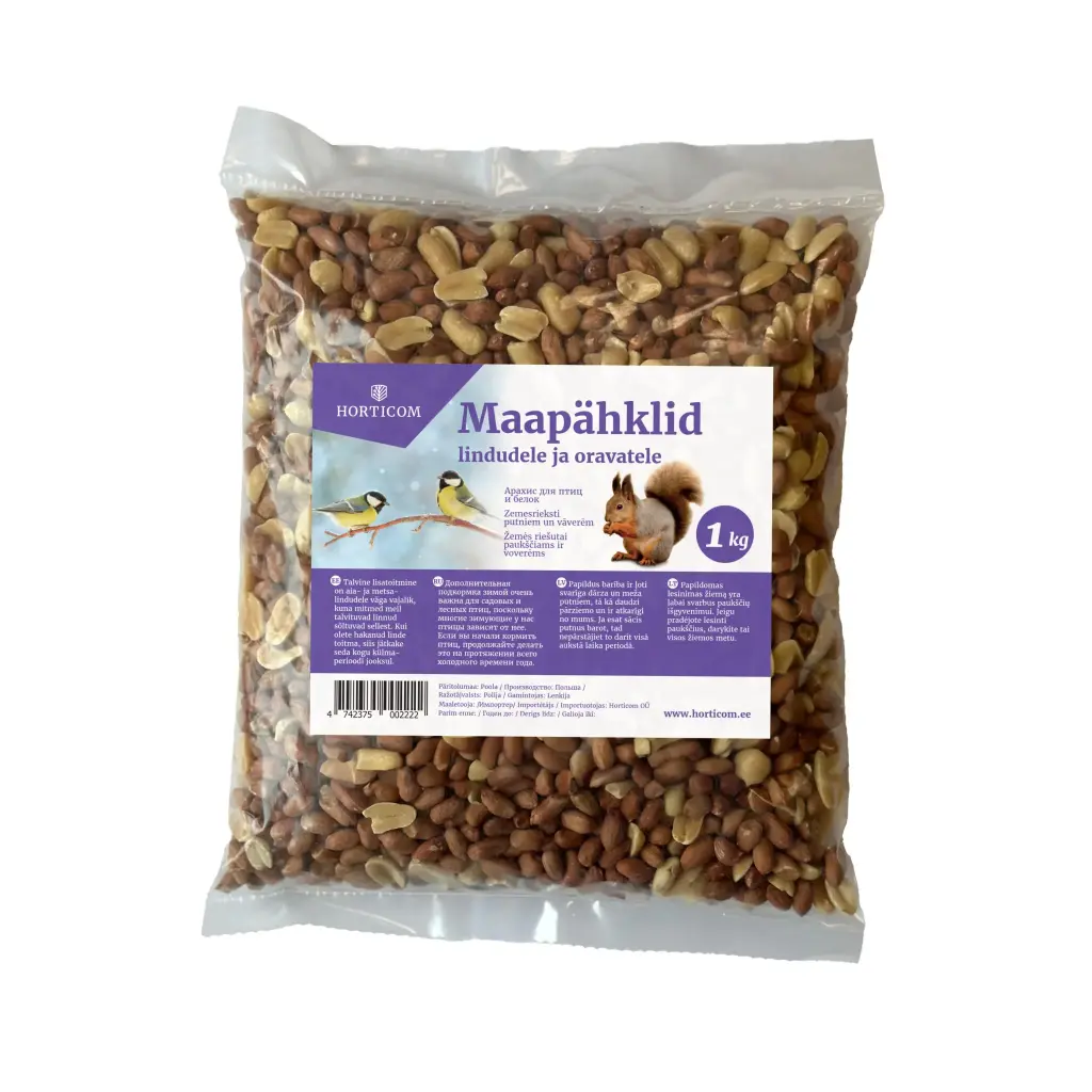 Maapähklid lindudele ja oravatele Horticom 1kg