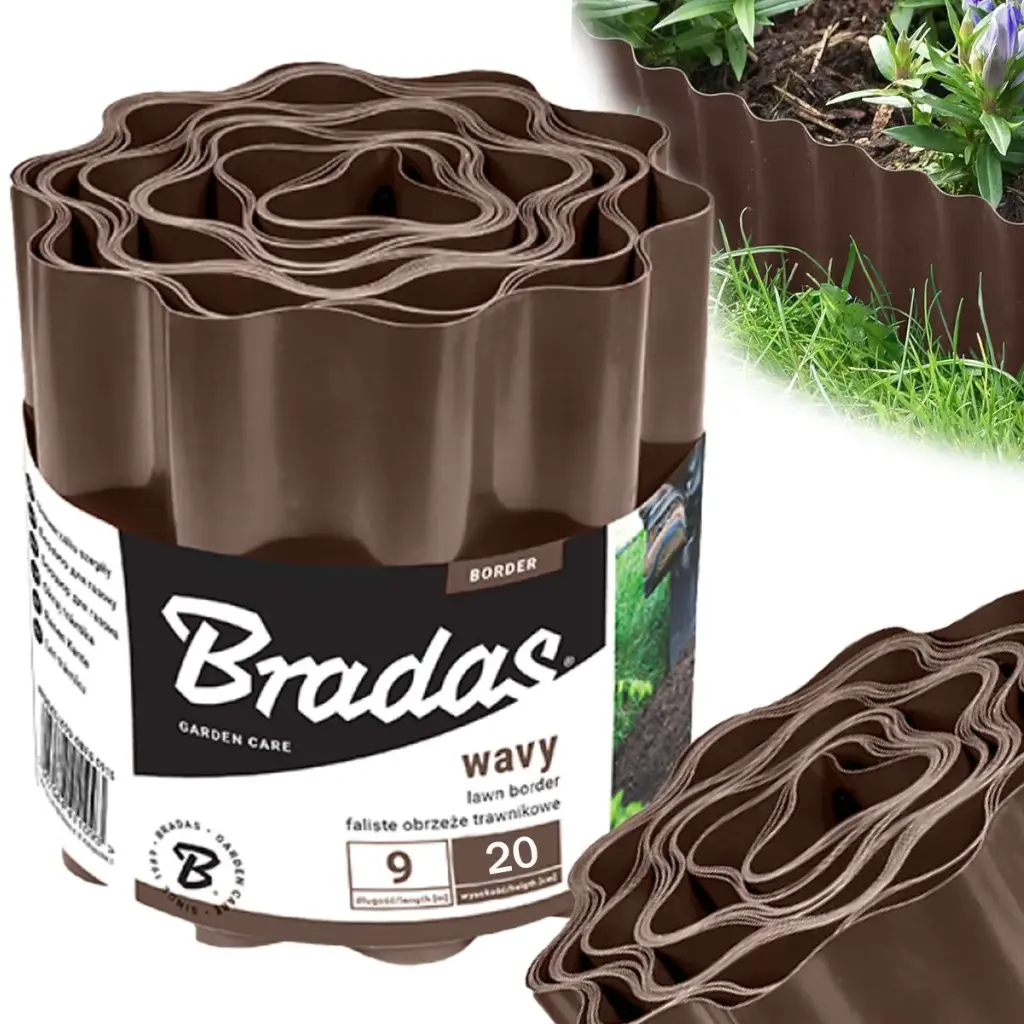 Muruääris laineline Bradas, pruun 9m x 20cm