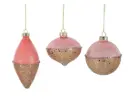 Kuuseehe jõulukuul klaasist pink/gold mix