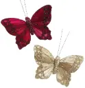 Liblikas 'Glitter' klambriga 6cm* 9cm 12tk