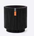 Lillepott silinder Groove d23 h25cm must