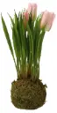 Kunstlill tulbid samblal 22cm roheline/roosa
