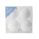 Kuuseehe jõulukuul 10cm 4tk/pk valge